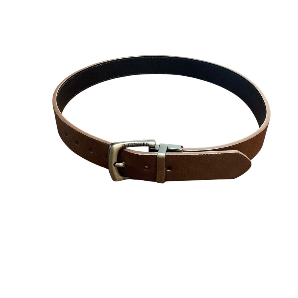 Columbia Boys Reversible Belt Brown Black Faux Leather Size M 26-28 12CO020003
